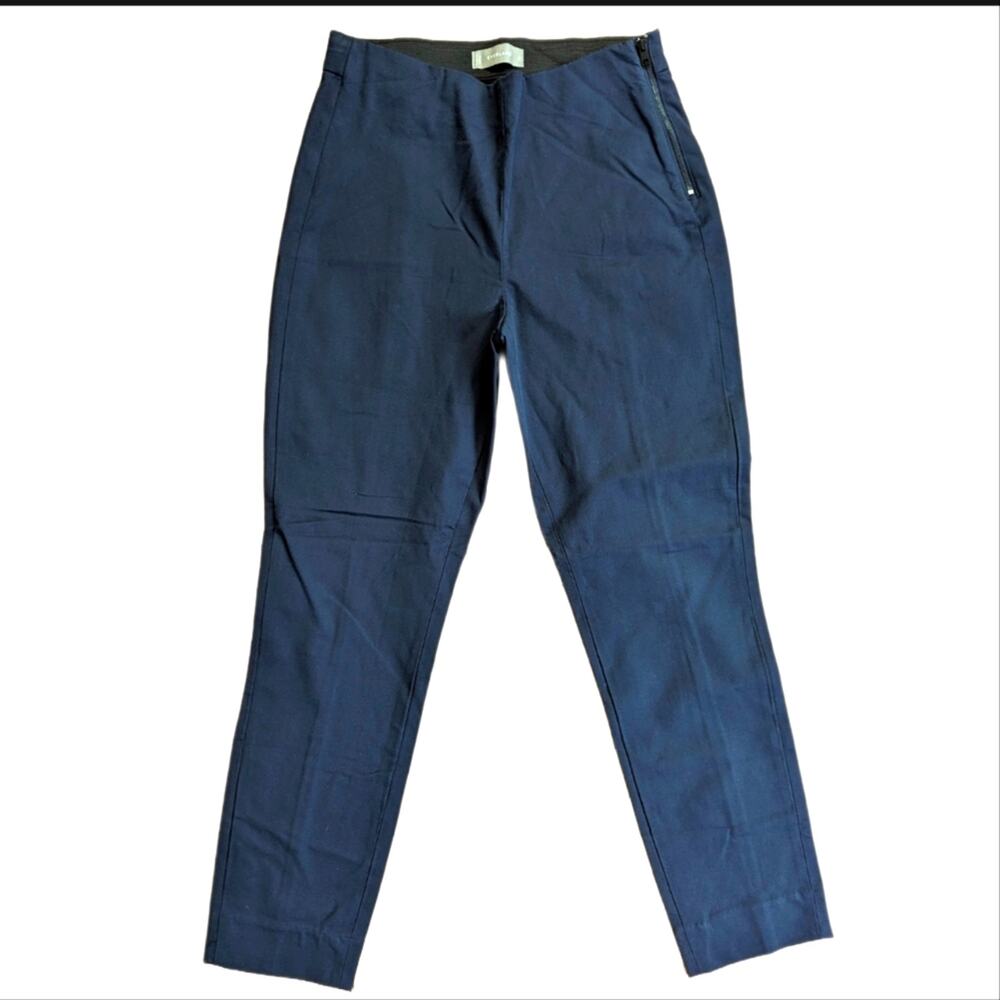 Everlane Navy High Rise The Side Zip Stretch Cotton Work Pant NWOT